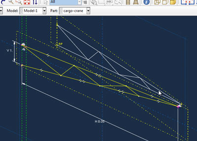 آموزش اباکوس تحلیل سازه جرثقیل با سه مقطع و پروفیل 